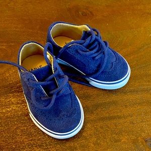 Janie and Jack navy suade shoes for little boy